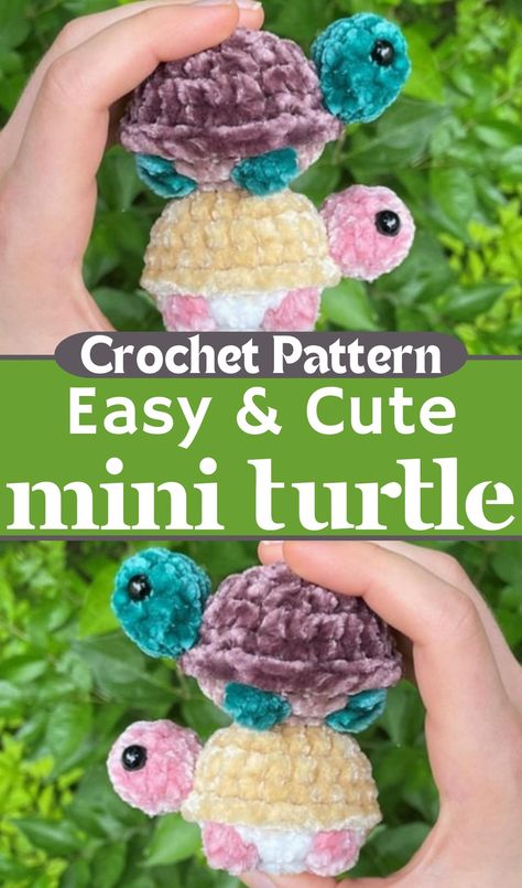 Free Crochet Mini Turtle Amigurumi Pattern - Yours Patterns Tiny Crochet Plushies, Tortoise Crochet Pattern Free, Tiny Turtle Crochet Pattern Free, Crocheted Turtles Free Pattern, Tiny Crochet Patterns, Free Small Crochet Patterns, Small Amigurumi Free Pattern, Crochet Mini Animals, Mini Crochet Patterns