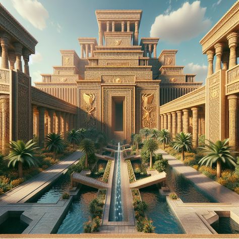 Ancient Egypt Aesthetic, Ancient Egyptian Cities, Miami Mansion, Ancient Egyptian Architecture, Castle House Design, Egypt Concept Art, Fantasy World Map, Dream Vacations Destinations, Fantasy Props