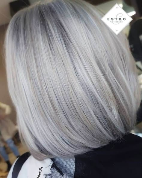 White Gray Hair Color, Grey Hair Ideas, Silver Hair Color Short, Silver Hair Color Ideas, Silver Hairstyles, Ash Balayage, Hairstyle Aesthetic, Grey Hair Color Silver, Silver Hair Highlights