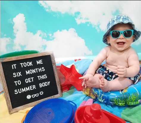 May Baby Photoshoot Ideas Boy, April Monthly Baby Picture Boy, Summer Milestone Picture Ideas Boy, 6 Month Board Photo Ideas, Five Month Milestone Picture, 5 Month Baby Photoshoot Boy, May Milestone Picture Ideas, Photo Shoot With 6 Month Old, Baby Monthly Photo Ideas Summer