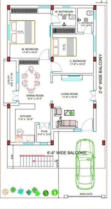 1600 Square Feet Home Design, 30x50 House Elevation Design, Small House Design Floor Plan, Smart House Plans, 30x50 House Plans, 20x30 House Plans, Budget House Plans, 20x40 House Plans, Small House Blueprints