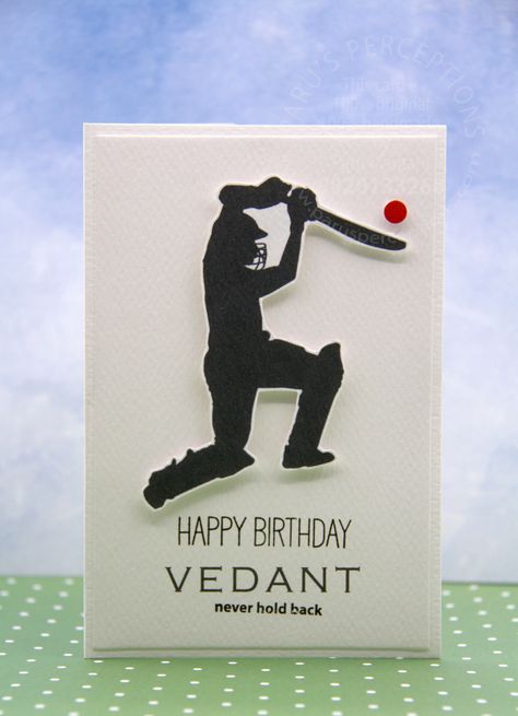 #cricket #cardsformen #cardsforboys #personalisedcards #birthdaycards #masculine #blackandwhite #CAS #handmadecards #cardmaking #madeinindia #madeinmumbai Cricket Painting Ideas, Cricket Themed Birthday Cards, Cricket Birthday Cards, Cricket Party, Cricket Birthday Cake, Cricket Cards, Cricket Cake, Ballet Crafts, Goodbye Cards