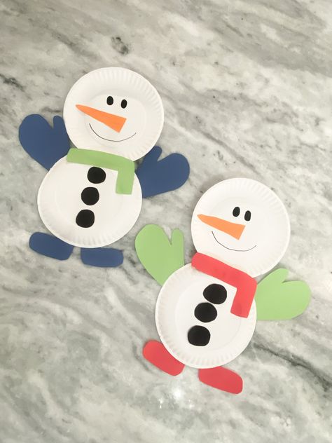 Paper Plate Snowman Snowman Paper Plate Craft, Paper Plate Snowman Craft, Christmas Paper Plate Crafts, Paperplate Christmas Crafts, Paper Plate Snowman, Snowman Crafts Preschool, Winter Crafts Preschool, January Crafts, Christmas Paper Plates