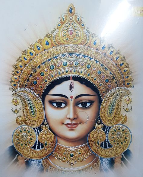 Durga Maa Paintings, Ma Durga, Durga Painting, Boho Art Drawings, Shakti Goddess, Durga Images, Devi Durga, Goddess Artwork, Tanjore Painting