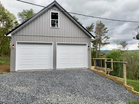 Barns With Living Quarters, Barn With Living Quarters, Trailer Storage, Storage Buildings, Residential Garage, Garage Door Design, Pole Barns, New Home Build, Small Farmhouse