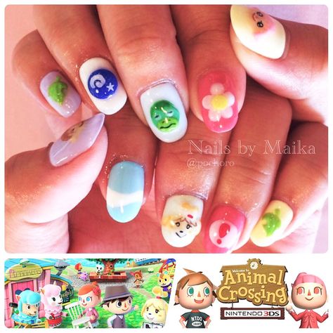 Animal Crossing Nails, Cute Simple Nails, Simple Nails, Animal Crossing, Nail Designs, Nails