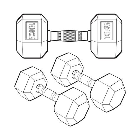 Download the Set of Heavy sport dumbbell for gymnastics, outline sketch vector isolated with white background. 24762516 royalty-free Vector from Vecteezy for your project and explore over a million other vectors, icons and clipart graphics! Gym Equipment Drawing, Dumbell Drawing, Dumbbell Drawing, Weights Drawing, Gym Dumble, Weight Drawing, Daily Doodle, Hex Dumbbells, Dumbbell Set