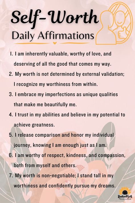 Radical Acceptance Affirmations, Self Worth Mantra, Self Worth Quotes Inspiration Motivation, Self Acceptance Affirmations, Self Belief Affirmations, Self Sabotage Affirmations, Radical Self Acceptance, Empowered Affirmations, Self Worth Quotes Inspiration