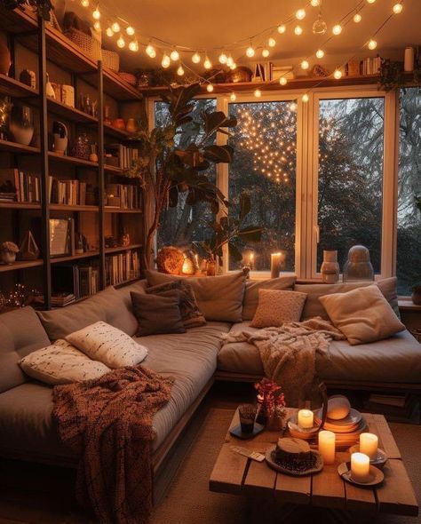 Cozy Room Decor, Apartment Decor Inspiration, Living Room Style, A Living Room, Cozy Room, Home Library, Dream Rooms, Dream House Decor, Cozy Living Rooms