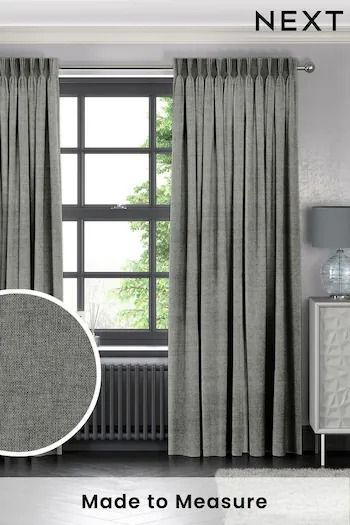 Curtains | Ready Made Curtains | Next UK Charcoal Grey Bedrooms, Grey Curtains Bedroom, Grey Curtains Living Room, Dark Grey Curtains, Lounge Curtains, Black And Grey Bedroom, Charcoal Curtains, Black Blackout Curtains, Bedroom Vibes