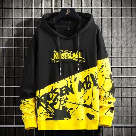 Japanese Streetwear Fashion, Printed Hoodie Men, Hip Hop Hoodies, Hip Hop Sweatshirts, Spring Hoodie, Streetwear Hoodie, New Mens Fashion, Fall Hoodies, Streetwear Tops