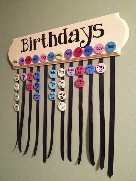 Birthday Calendar Craft, Family Birthdays Sign, Birthday Calendar Board, Reminder Board, Penanda Buku, Anniversaire Diy, Calendar Craft, Classroom Birthday, Birthday Reminder