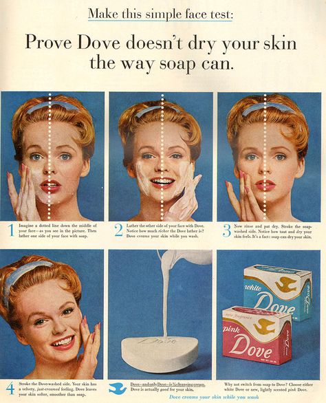 Nancy Deweir, 1950s Beauty, Dove Cream, Dove Soap, Ad Inspiration, Funny Vintage Ads, Beauty Advertising, Soap For Sensitive Skin, Retro Makeup