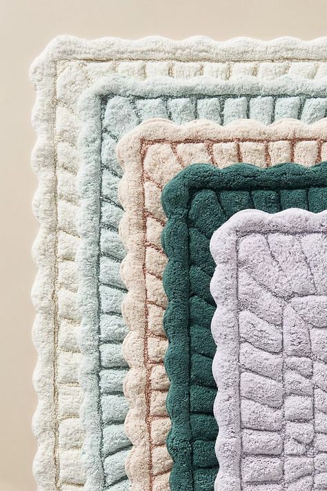 Hand-Tufted Leighton Bath Mat | AnthroLiving Anthropologie Bath Mat, Bath Runner, Color Plain, Cotton Bath Mats, Rug Guide, Bedroom Kids, Bhldn Weddings, Towel Collection, Toddler Room