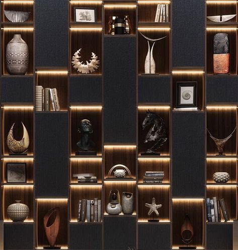 Trophy Display Shelves, Trophy Cabinets, Trophy Wall, Trophy Display, Home Library Design, Library Design, Wall Storage, Home Library, Storage Room