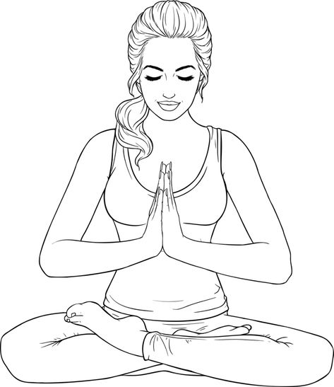 Meditation Pose Drawing, Yoga Art Painting, Yoga Breathing Techniques, Woman Doing Yoga, Yoga Tattoos, Yoga Breathing, Meditation Poses, Woman Yoga, Iphone Wallpaper Video