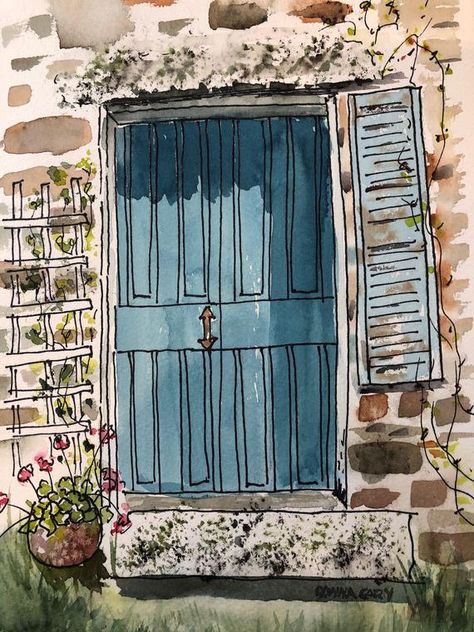 Watercolor Pen Art, Ink With Watercolor, Painting Birthday, Pen And Wash, Arches Watercolor Paper, Watercolor Architecture, Ink Watercolor, My Signature, Up Book