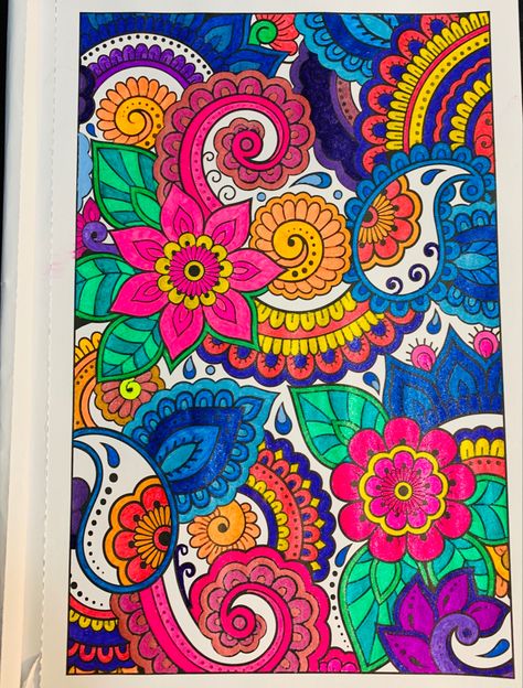 Colouring Pages For Adults Finished, Colouring Pages For Adults, Paisley Art, Coloring Ideas, Watercolor Painting Techniques, Mandala Coloring Pages, Coloring Book Art, Zentangle Art, Painting Art Projects