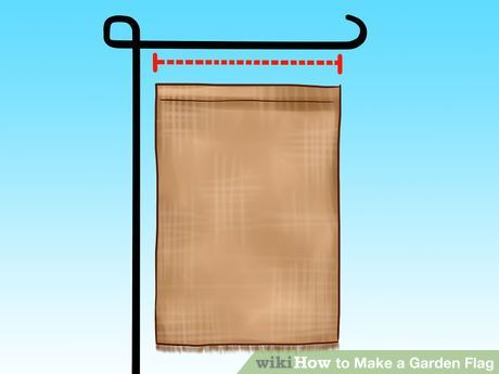 Image titled Make a Garden Flag Step 5 Yard Flags Diy, Garden Flag Diy, Garden Flags Ideas, Flag Diy, Tattoo Plant, Burlap Flag, Burlap Projects, Burlap Garden Flags, Diy Burlap