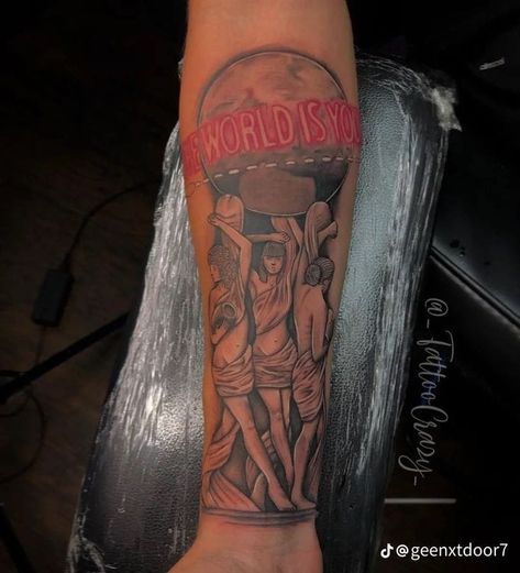 Scarface Tattoo, Calf Sleeve Tattoo, Brother And Sister Tattoo Ideas, Memorial Tattoo Ideas, Arm Tattoos For Guys Forearm, Sister Tattoo Ideas, Rare Tattoos, Forearm Tattoo Quotes, Half Sleeve Tattoos Drawings