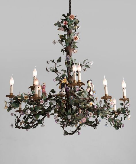 Vintage Flower Chandelier, Floral Light Fixture, Chandelier With Flowers, Chandelier Flowers, Fairy Chandelier, Porcelain Chandelier, Floral Lamps, Gothic Chandelier, Design A Garden