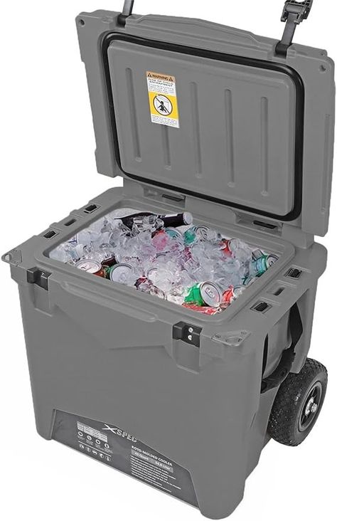 Amazon.com : Xspec 45 Quart Towable Roto Molded Outdoor Camping Cooler with Wheels | Pro Tough Durable Fishing Ice Chest, Sand : Sports & Outdoors Camping Cooler, Cooler With Wheels, Camping Coolers, Ice Chest, Fish Camp, Outdoor Camping, Stuff I Want, Fishing, Better Living