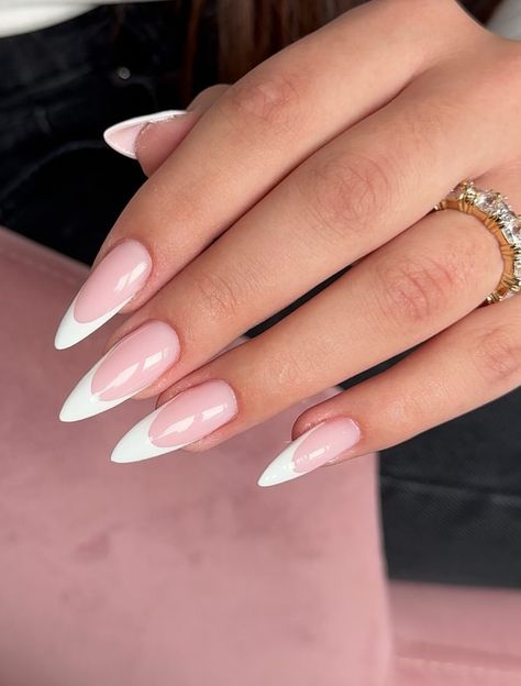 French Tip Pointy Almond Nails, Pointy Almond Nails French Tip, Pointy Almond Nails, Pointy Almond, Almond Nails French, Almond Nails, French Nails, Almond, Nails