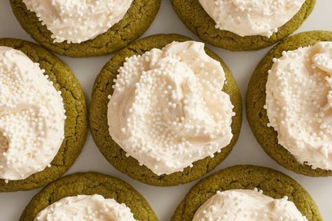 Matcha Latte Cookies, Ermine Icing, Gingerbread Latte Cookies, Milk Frosting, Butter Tea, Matcha Cookies, Chewy Cookies, Gingerbread Latte, Nyt Cooking