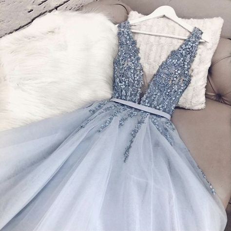 Tulle Prom Dress Long, Sweep Train Prom Dress, Senior Prom Dresses, Prom Dresses Two Piece, Blue Tulle, Beaded Prom Dress, Custom Size Dresses, Pageant Dress, Dresses Elegant