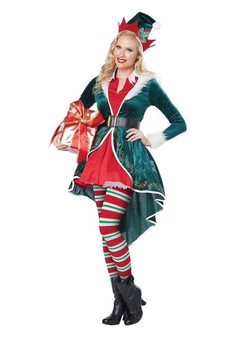 Womens Elf Costume, Elf Costume Ideas, Elf Fancy Dress, Plus Size Fancy Dresses, Christmas Costume Ideas, Elf Costumes, Christmas Costumes Women, Christmas Elf Outfit, Elf Outfit