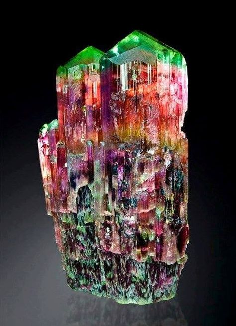 Colorful Tourmaline from Golconda Mine, Minas Gerais, Brazil  Credit: Watzl Minerals  Amazing Geologist Rock Minerals, Beautiful Rocks, Mineral Stone, Minerals And Gemstones, Rocks And Gems, Gems And Minerals, Stone Rocks, Crystal Gems, Crystals Minerals