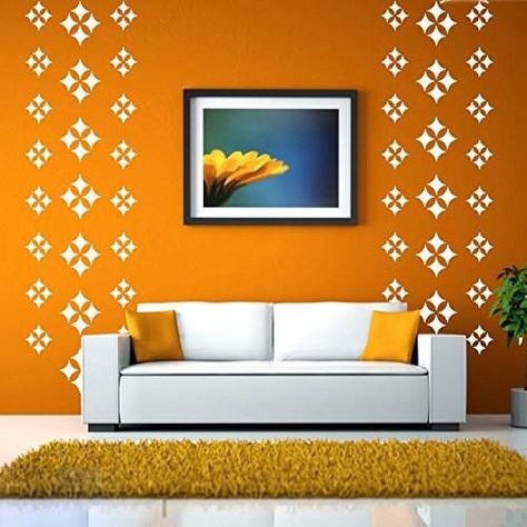 Stencil For Wall Painting, Asian Paint Design, Wall Paint Colour Combination, Wall Stencil Designs, Wall Painting Living Room, Room Color Combination, Painting Textured Walls, Wall Color Combination, Indian Bedroom Decor