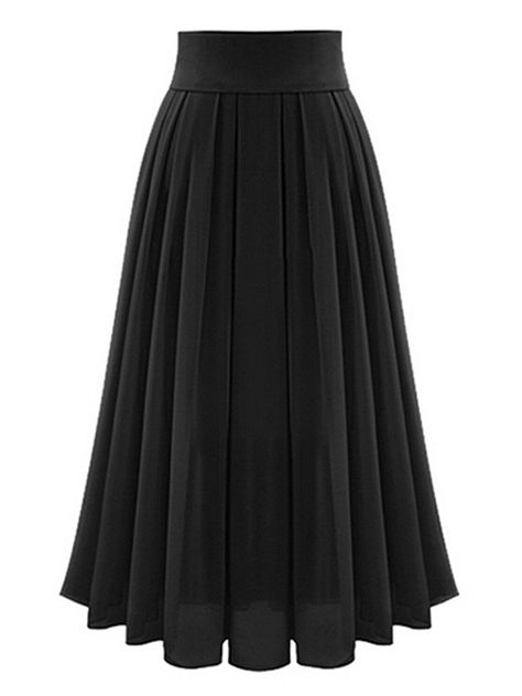 Black Chiffon Skirt, Long Skirt Casual, Pleated Chiffon Skirt, Pleated Long Skirt, Long Skirts For Women, Chiffon Skirt, Women's Skirts, Fashion 2018, Ladies Dress Design