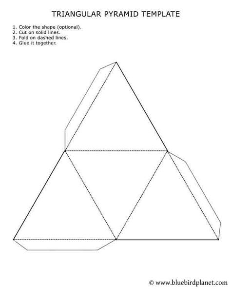 Free printable worksheets for preschool, Kindergarten, 1st, 2nd, 3rd, 4th, 5th grades. Triangular pyramid template. Printable 3d Shapes, Pyramid Template, Foldables Templates, 3d Shapes Worksheets, Pyramid Model, Shapes Matching, 3d Pyramid, Printable Worksheets For Kids, 3d Templates