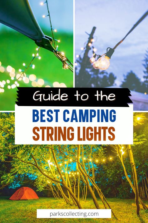 Best camping string lights. Includes tent string lights, camping string lights outdoor settings, camping string lights campers and car camping fairy lights. String lights camping | Best string lights for camping | Camping string lights ideas | Car camping string lights | Camping fairy lights ideas | Fairy light camping | tent with fairy lights camping | camping lighting ideas | tent camping lighting ideas | vintage camping string lights Fairy Lights Camping, Camp Lighting Ideas, Campsite Lighting Ideas, Fairy Lights Ideas, Campsite Lighting, Camping String Lights, Rv Lighting, Tent Camping Hacks, Awning Lights