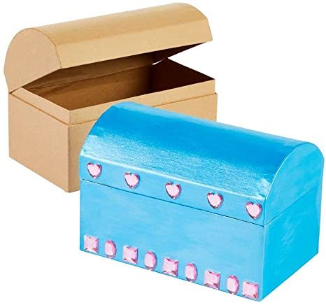 Amazon.com: Colorations Decorate Your Own Papier-Mâché Treasure Chests - Set of 12 (Item # TRESUR) : Arts, Crafts & Sewing Treasure Chest Craft, Vbs Ocean Theme, Beach Crafts For Kids, Scuba Vbs, Vacation Bible School Craft, Vacation Bible School Themes, Pirate Activities, Paint Collage, Treasure Chests