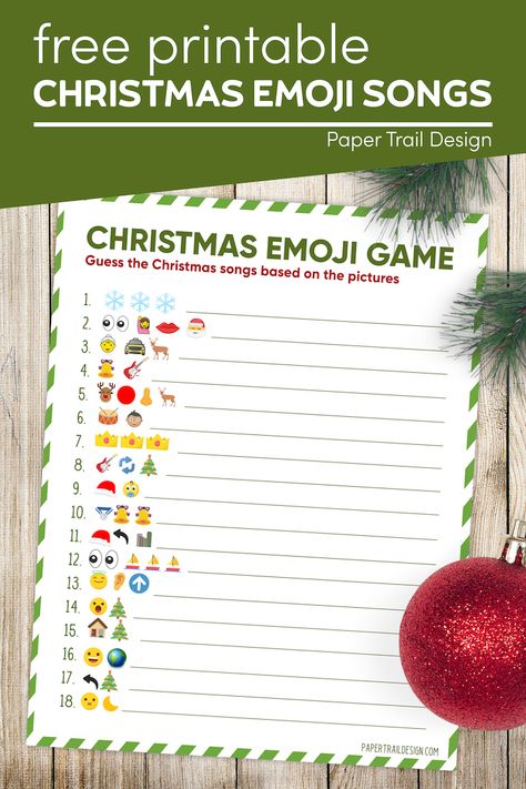 Use this printable emoji Christmas game idea for a fun Christmas game with the kids. Just print the activity and you are done. Christmas Song Games, Free Christmas Games, Game Paper, Classroom Christmas Activities, Christmas Emoji, Emoji Christmas, Paper Trail Design, Printables Ideas, Emoji Game