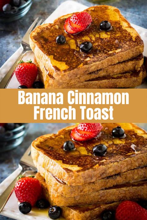 French Toast Banana Bread, French Toast Banana, Cinnamon French Toast Recipe, Easy Cinnamon French Toast, French Toast Cinnamon, French Toast Recipe Cinnamon, Healthy French Toast, Banana Bread French Toast, Homemade French Toast