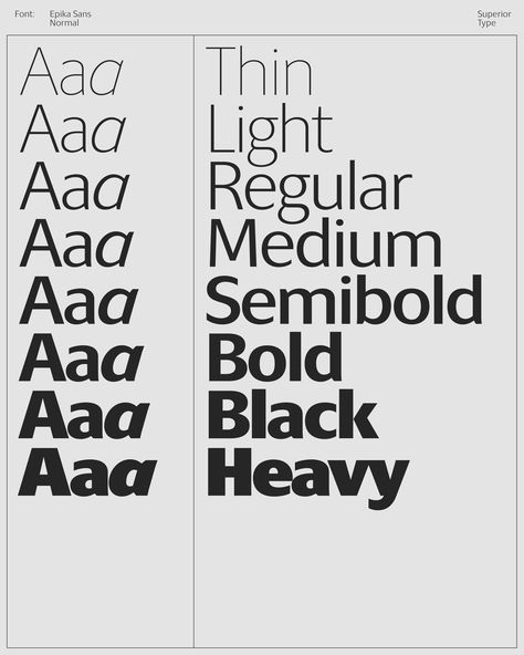 Epika Sans brings expressive shading and variability to the genre of sans-serif fonts. As with Epika Serif, there are various individual styles and widths, decorative elements, and swashes. However, the font is balanced offering delightful entertainment while maintaining seriousness, expressiveness, and ease. Serious Typography, Egyptian Typography, Page Layout Magazine, Serious Fonts, Sans Serif Typography, Ancient Writing, Sans Font, Lowercase Alphabet, Modern Serif Fonts