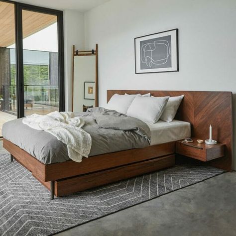 Fit for a King & Queen: Restful Ideas for a Modern Bedroom | Articulate Bedroom Minimalist, Mcm Furniture, Mid Century Modern Bedroom, Modern Storage, Master Bedrooms Decor, Bedroom Collection, Bedroom Inspo, Bed Storage, Queen Beds