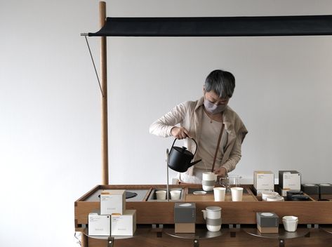 Mobile Tea Bar — milkdesign Tea Space Ideas, Tea Counter, Tea Stand, T2 Tea, Kaffe Station, Coffee Booth, Tea House Design, Tea Cabinet, Tea Display