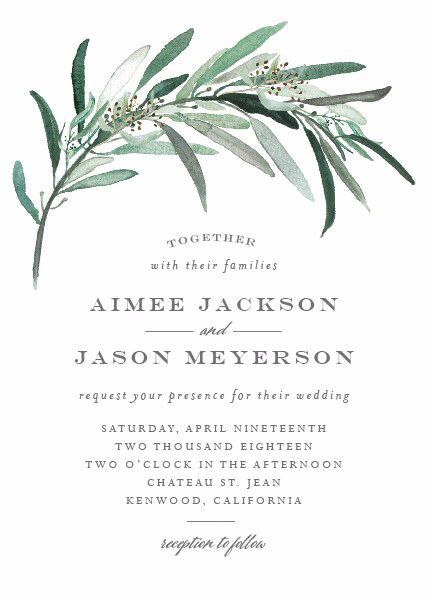 Love this greenery wedding invite Simplistic Wedding, Wedding Wording, Trendy Wedding Invitations, Green Wedding Invitations, Cheap Wedding Invitations, Greenery Wedding Invitations, בר מצווה, Beach Wedding Invitations, Invitation Inspiration