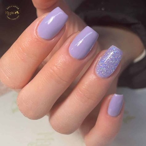 Best Purple Nails You Should Try Lilac Purple Nails With Design, Homecoming Nails Light Purple, Lilac Manicure Lavender, Simple Short Purple Nails, Cute Hoco Nails For Purple Dress, Purple Violet Nails, Light Purple Gel Nails Short, Lavender Prom Nails Short, Purple Nail Polish Ideas