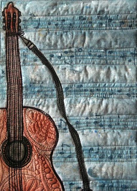 Picture20 | Flickr - Photo Sharing! Music Quilts, Music Quilt, Guitar Quilt, Themed Quilts, Quilt Art, Landscape Quilts, Pretty Quilt, Boy Quilts, Rhythm And Blues