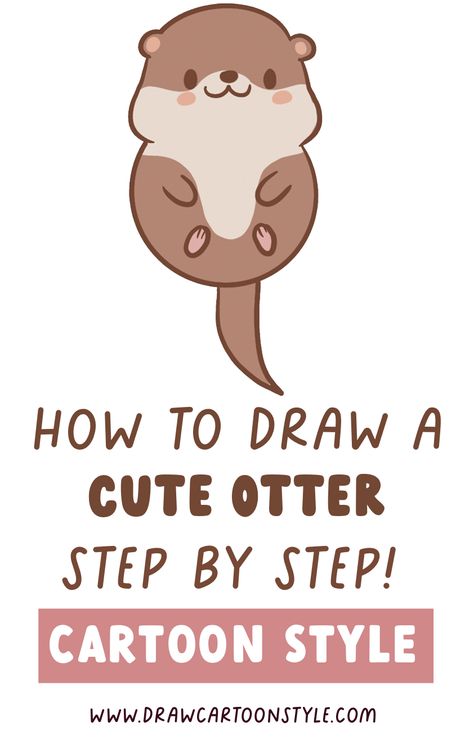 how to draw a cute otter, easy otter drawing for kids, how to draw a super cute otter, easy otter drawing for beginners, procreate easy animal drawing, kawaii otter, cute otter, Cute Otter Drawing Kawaii, Kawaii Otter Drawing, Otter Rock Painting, How To Draw Otter, Otter Painting Easy, Easy Otter Drawing, How To Draw An Otter, Otter Cute Art, Chibi Otter