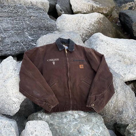 Carhartt VTG Carhartt Detroit Jacket J97 DKB Dark Brown 🍫 Very Rare✨ | Grailed Ethereal Clothing, Vintage Jacket Men, Guys Fashion Casual, Carhartt Detroit Jacket, Levis Outfit, Detroit Jacket, Carhartt Detroit, Guys Fashion, Jacket Collection