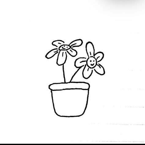 Plant Simple Drawing, Small Easy Drawings Aesthetic, Kindness Doodles, Flower Doodle Tattoo, Mini Doodles Drawing, Small Doodle Tattoos, Dainty Drawings, Cute Simple Doodles, Little Flower Tattoo