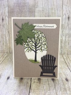 Retirement Cards Handmade, Oval Window, Masculine Birthday Cards, Retirement Cards, Happy Retirement, Birthday Cards For Men, Tree Cards, Cards Printable, Stamping Up Cards