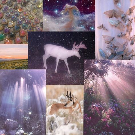 Ethereal Moodboard, Deer Moodboard, Animal Mood Boards Aesthetic, Deer Winter Aesthetic, Doe Aesthetic Deer, Ethereal Aesthetic Collage, Adopt Idea, Color Schemes Colour Palettes, Midsummer Nights Dream