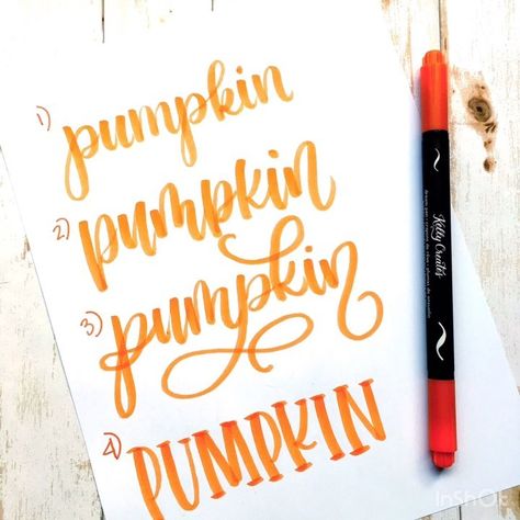 Pumpkin Calligraphy, Bounce Calligraphy, Pumpkin Lettering, Bounce Lettering, Calligraphy Pumpkin, Copperplate Calligraphy, Writing Tattoos, Hand Lettering Tutorial, Creative Lettering